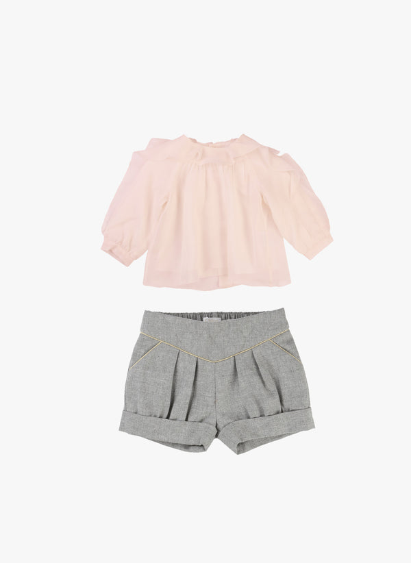 Chloe Baby/Kids Quilted Shorts with Piping Details
