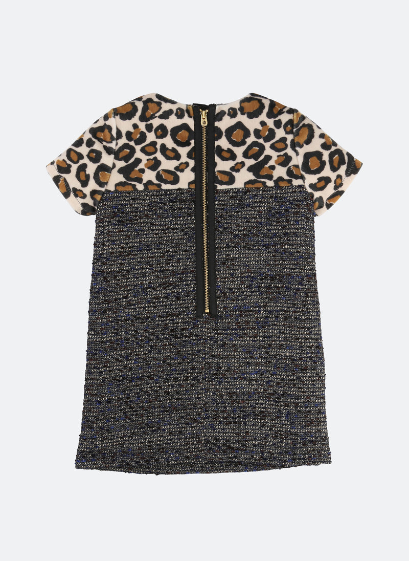 Little Marc Jacobs Lurex Dress with Leopard Pocket