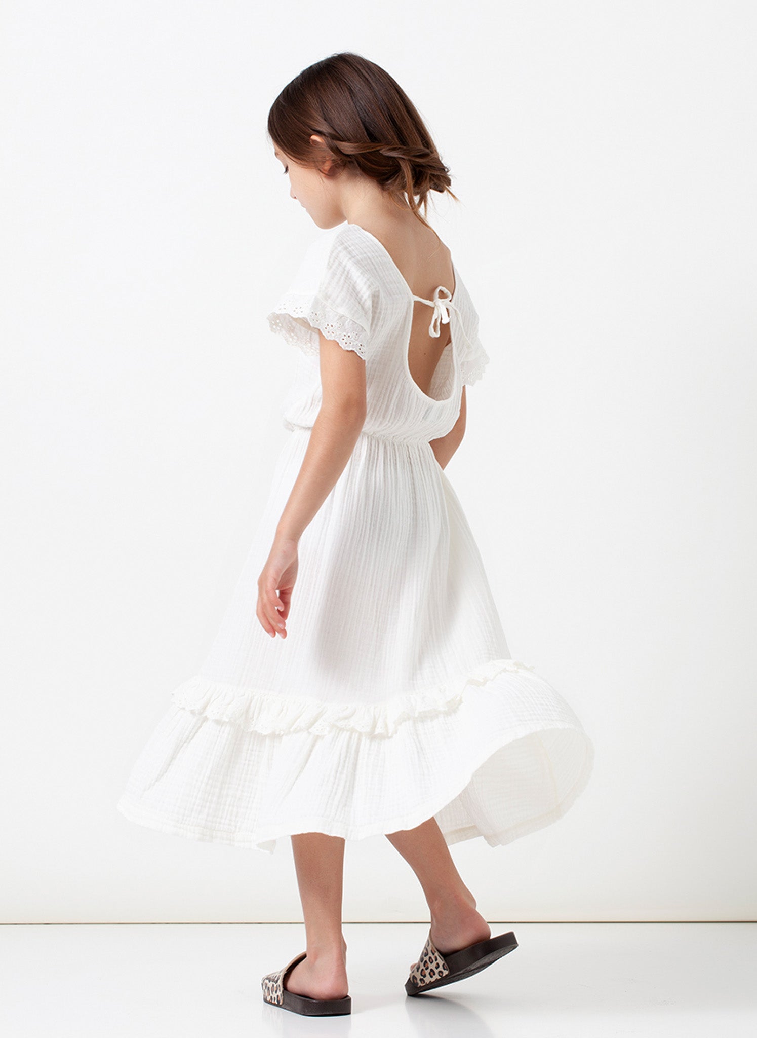 Tocoto Vintage Lace Sleeves Dress 6 / Ecru