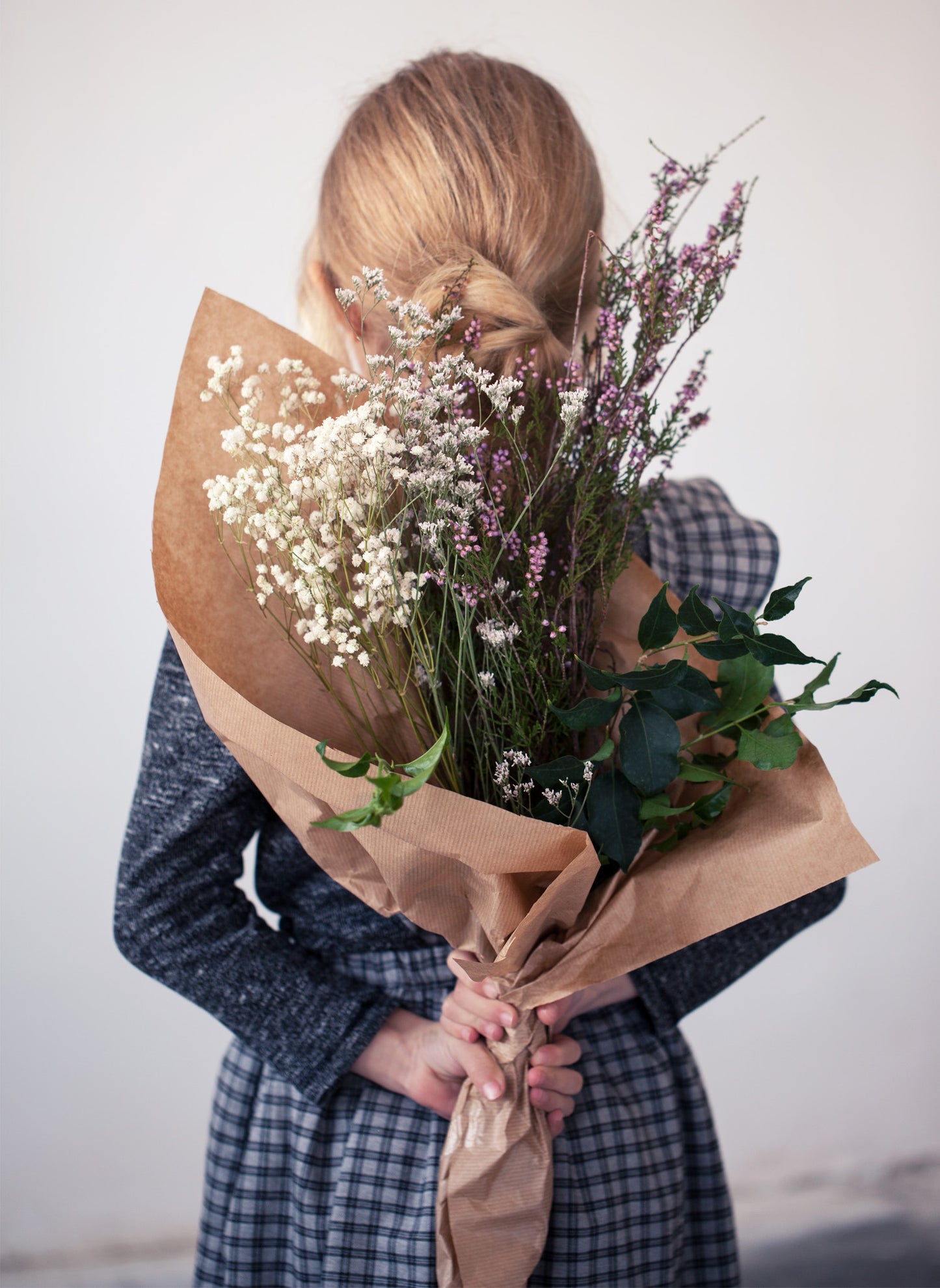 Tocoto Vintage Checked Skirt in Grey