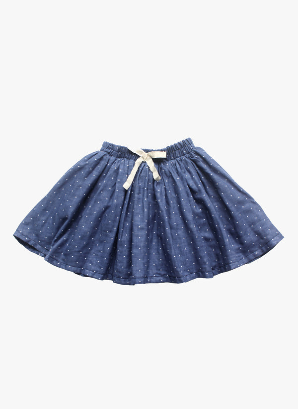 Vierra Rose Vienna Gathered Skirt in Blue Dot