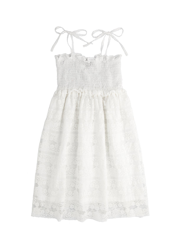 tocoto vintage Lace Midi Girls Dress in Off-White - FINAL SALE