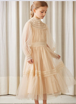 Petite Amalie Tulle Crochet Lace Dress