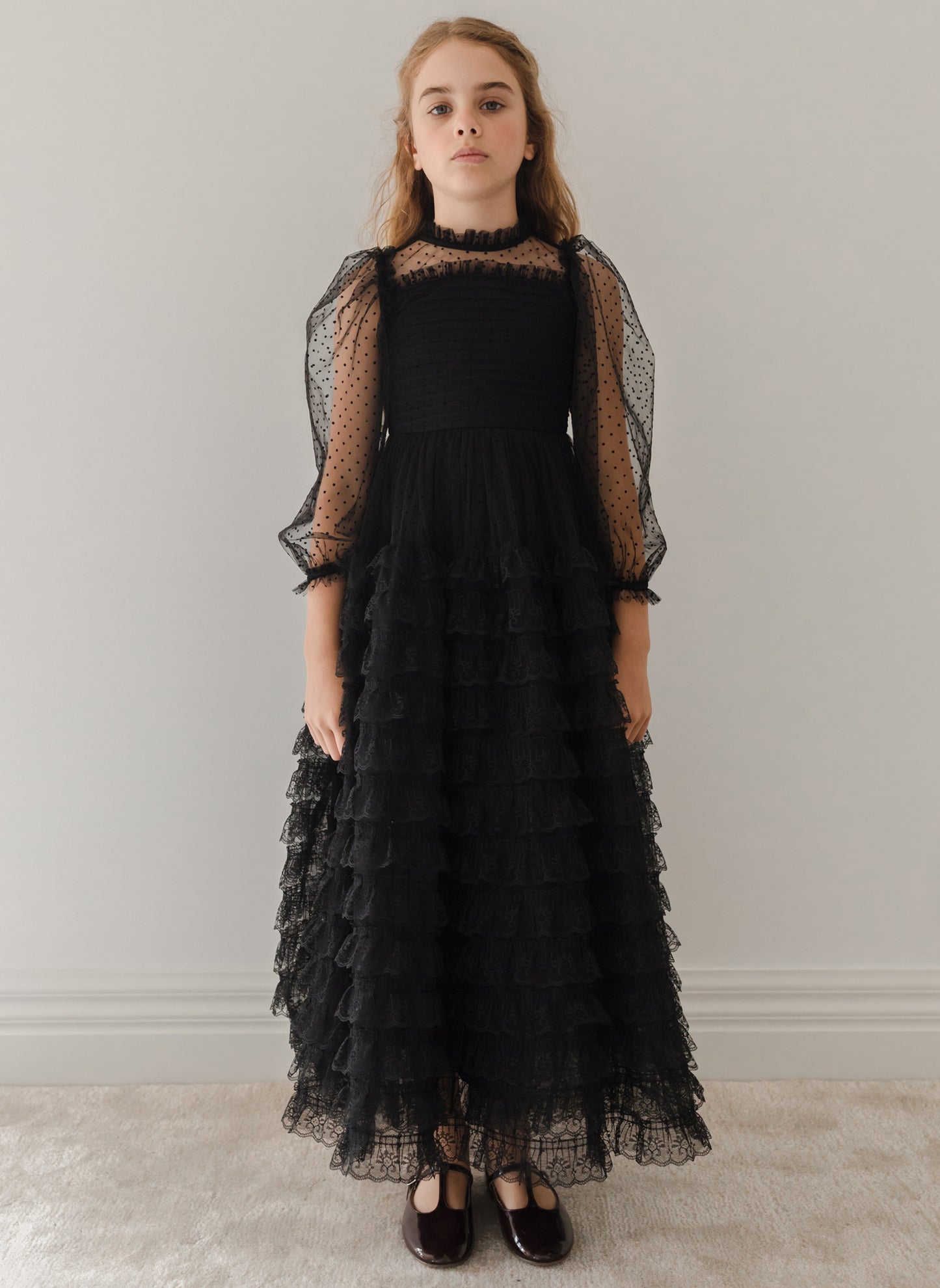 Petite Amalie Girls Long Lace Gown Girls Kids 14 year Black Cotton By Childrensalon