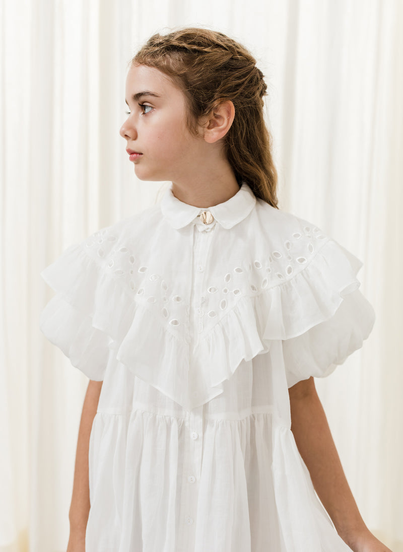 Petite Amalie Linen Shawl Collar Dress