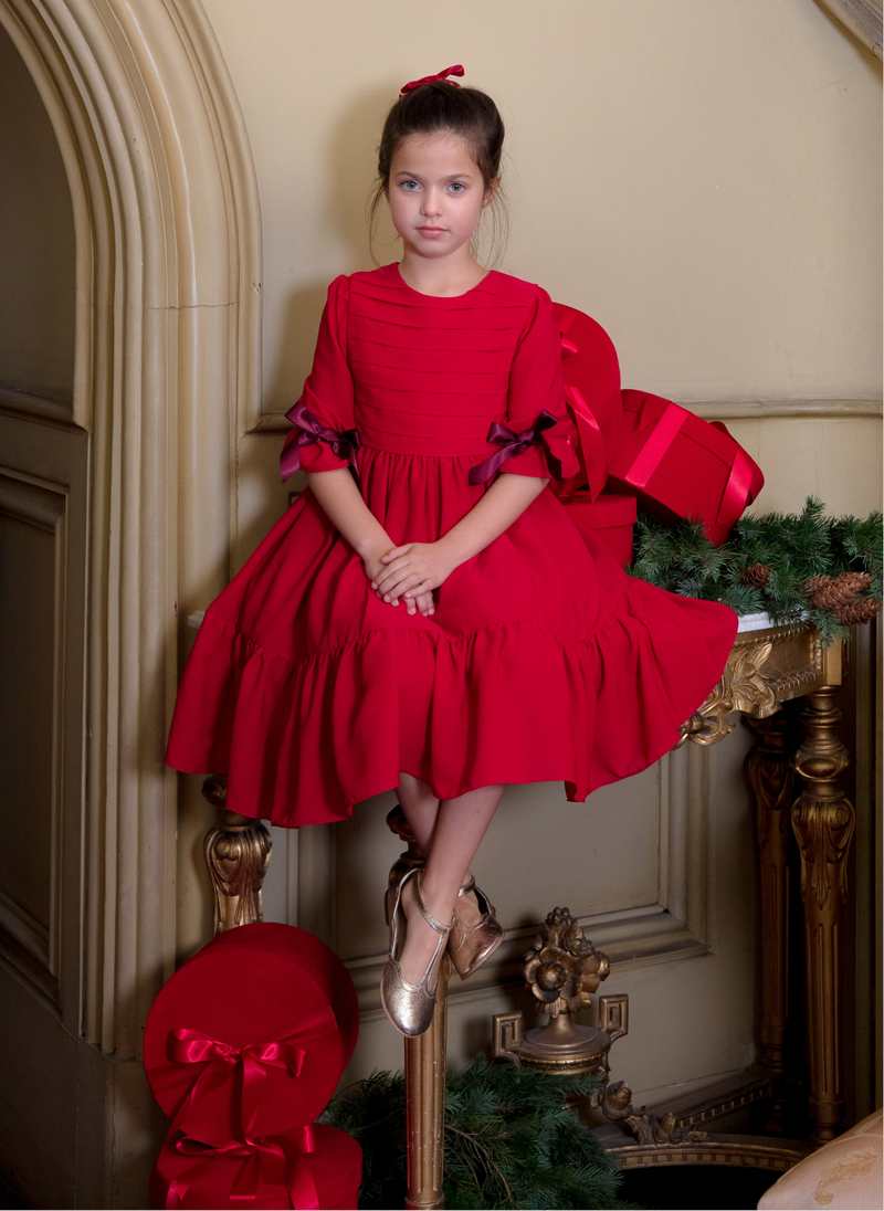 Patachou Red Chiffon Dress