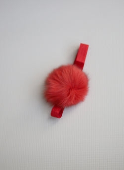 Bari Lynn Pompom Baby Headband in Red