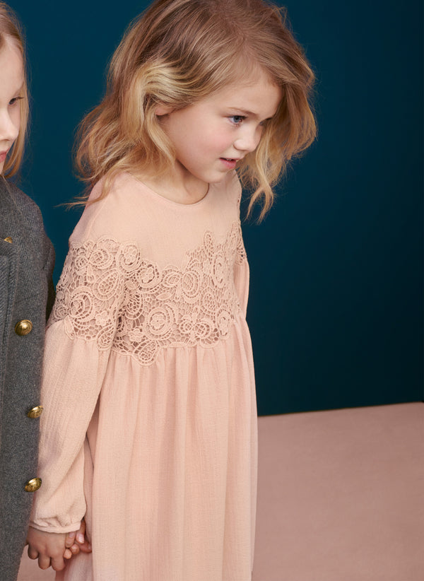 Chloe Baby/Kids Couture Dress with Guipure Embroidery