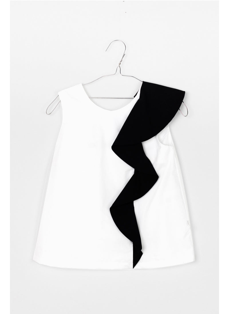 MOTORETA Mariana Blouse in White & Black