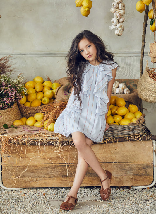 Nellystella Gracey Dress in Blue Lurex Stripe