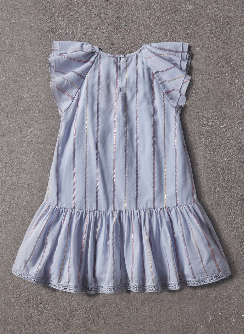 Nellystella Gracey Dress in Blue Lurex Stripe