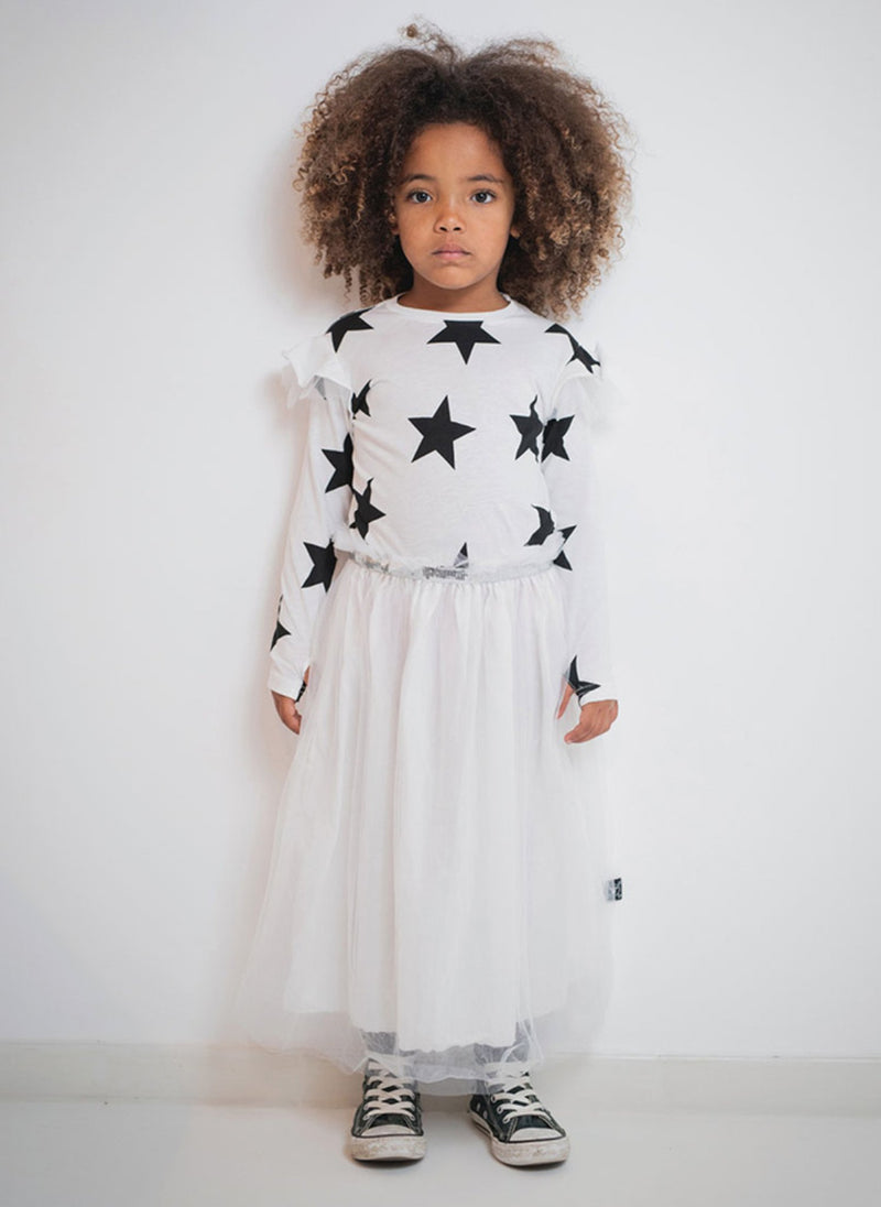 Nununu Star Tulle Dress in White