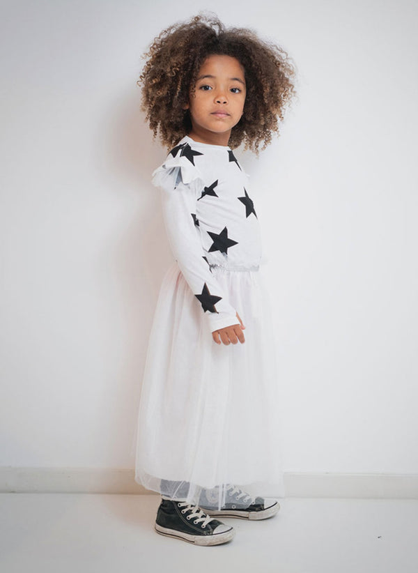 Nununu Star Tulle Dress in White