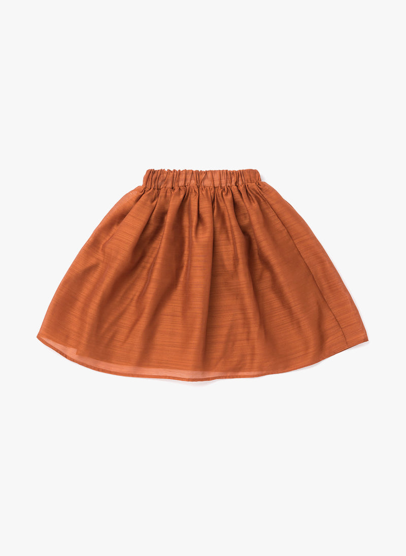 Omami Mini Layered Voile Skirt in Rust