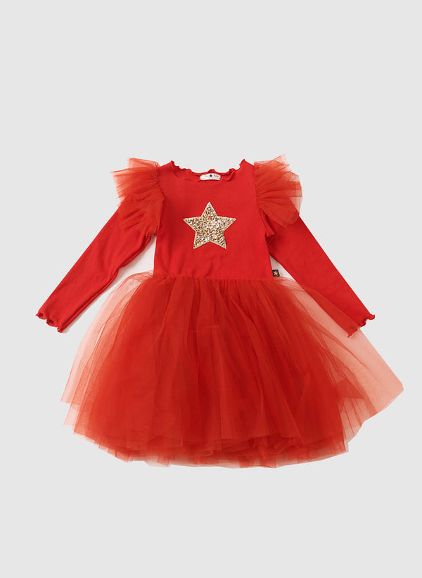 Petite Hailey PH Frill Tutu Dress in Red
