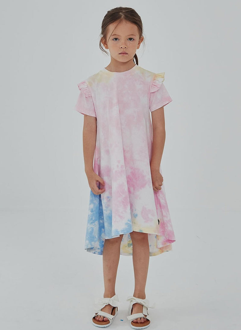 Petite Hailey Tie Dye Frill Dress