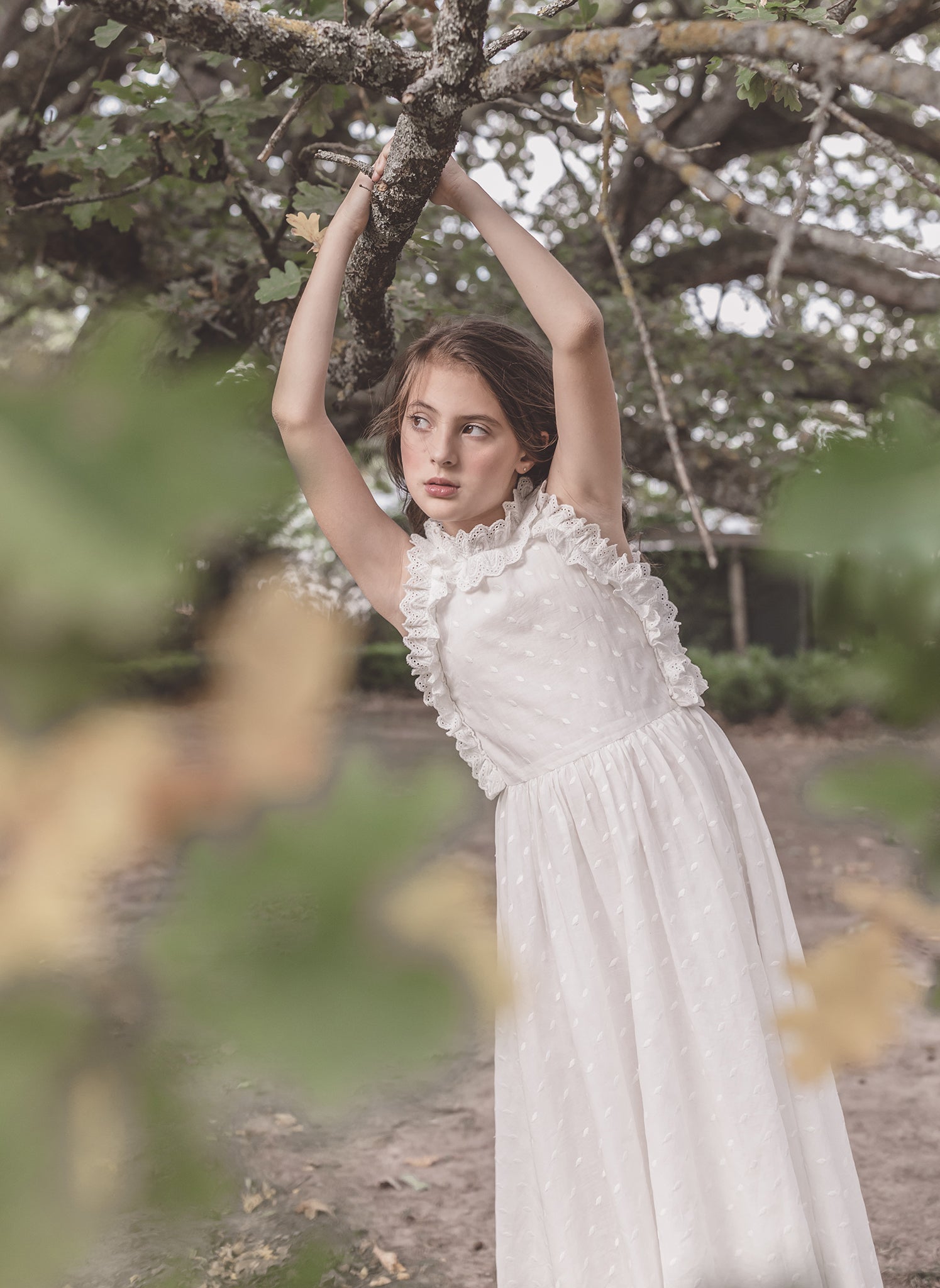 Petite Amalie Embroidered Dot Midi Dress in White 4 / White Petite Amalie Embroidered Dot Midi Dress in White 4 / White