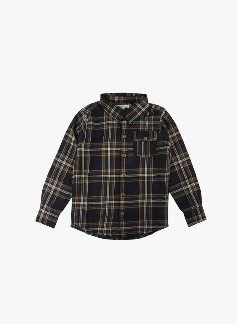 Small Rags Plaid Shirt in Black Checked