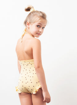 tocoto vintage Dots Swimsuit in Yellow