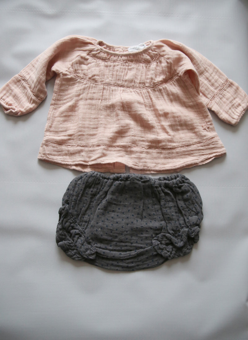 Tocoto Vintage Baby Blouse in Pink