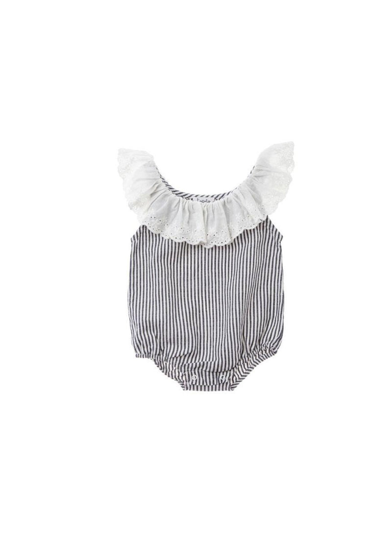 Tocoto Vintage Baby Bodysuit with Embroidery in Navy