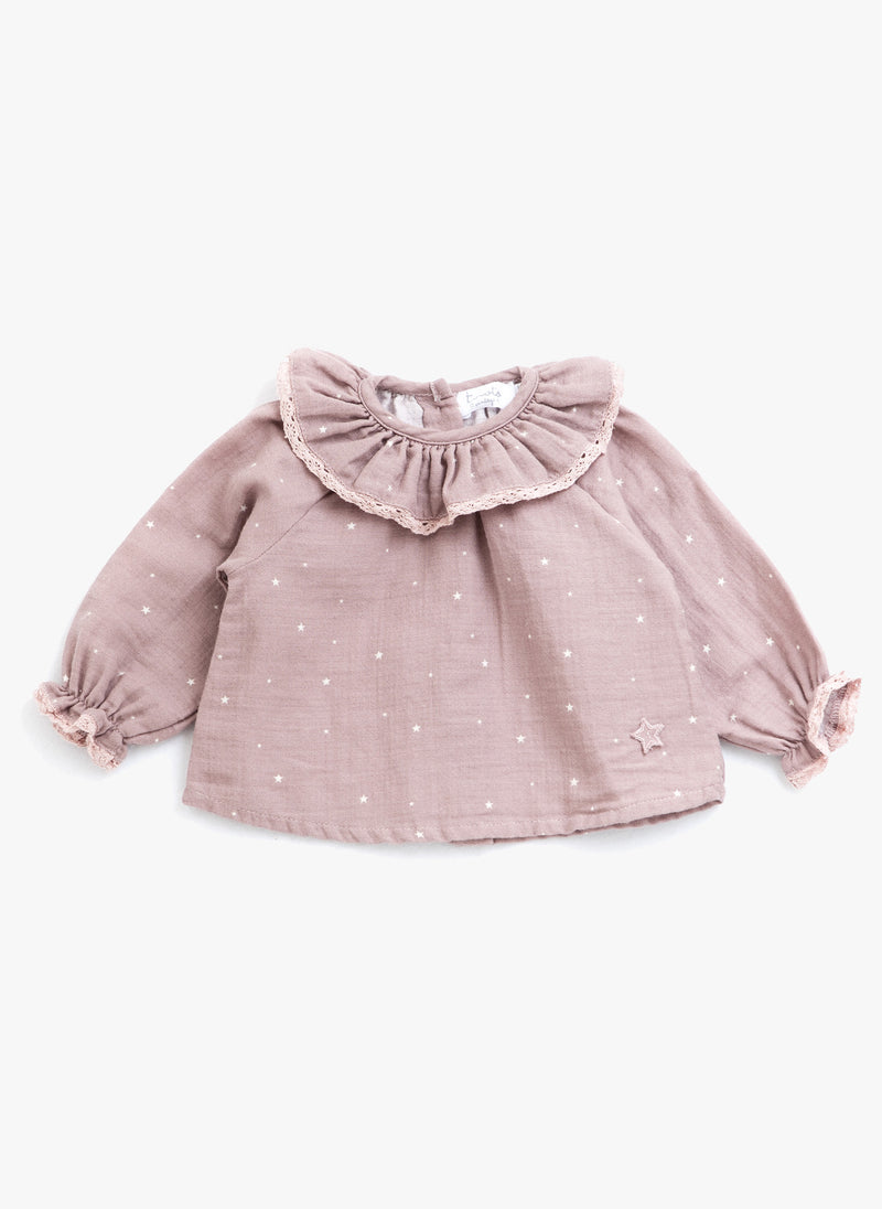 Tocoto Vintage Baby Star Blouse in Pink
