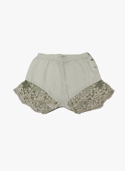 Tocoto Vintage Girls Lace Bottom  Shorts in Grey