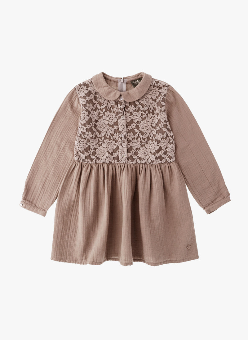 Tocoto Vintage Girls Lace Dress in Pink