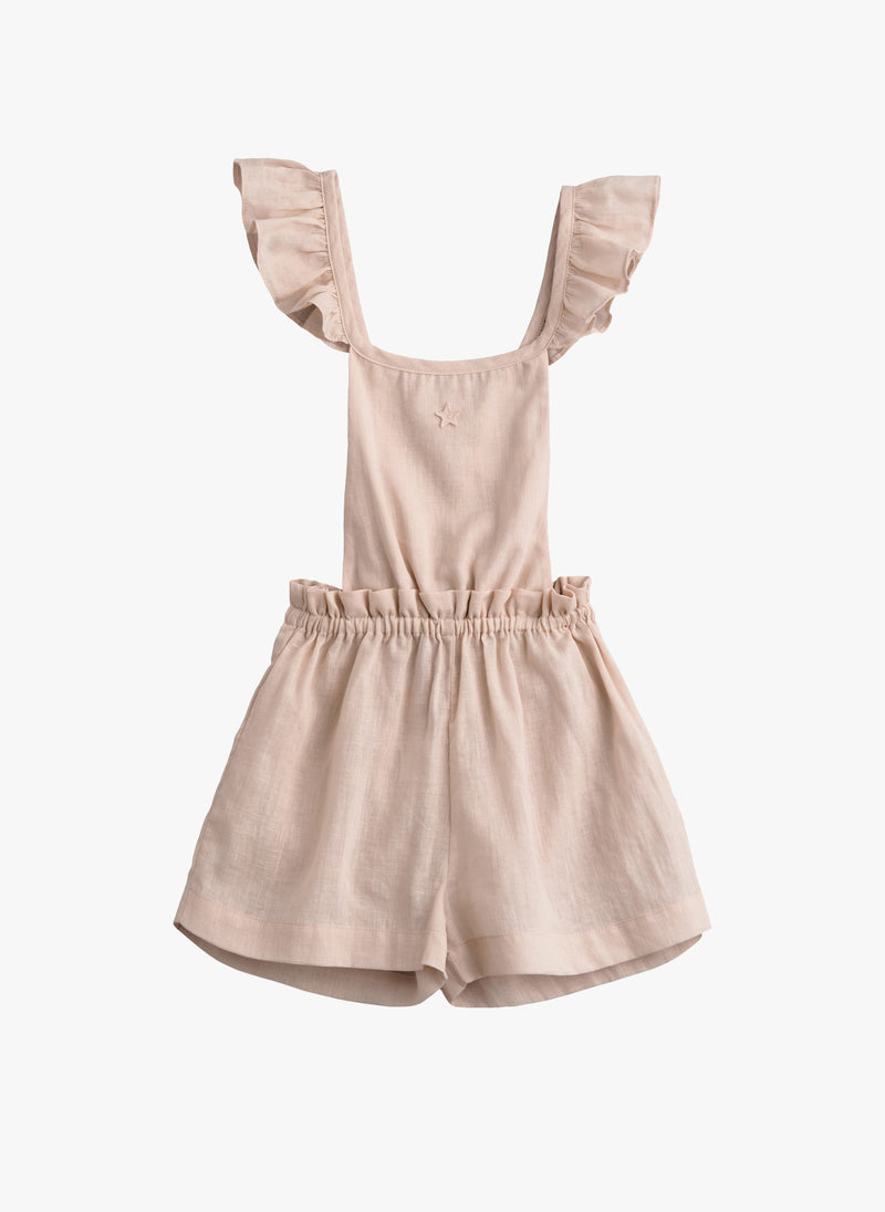 Tocoto Vintage Girls Short Overalls in Pink