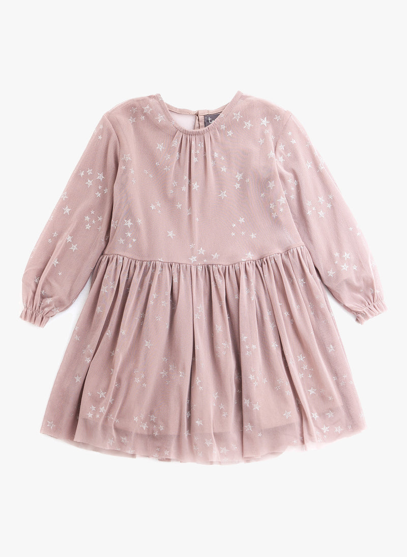 Tocoto Vintage Star Dress with Tulle in Pink