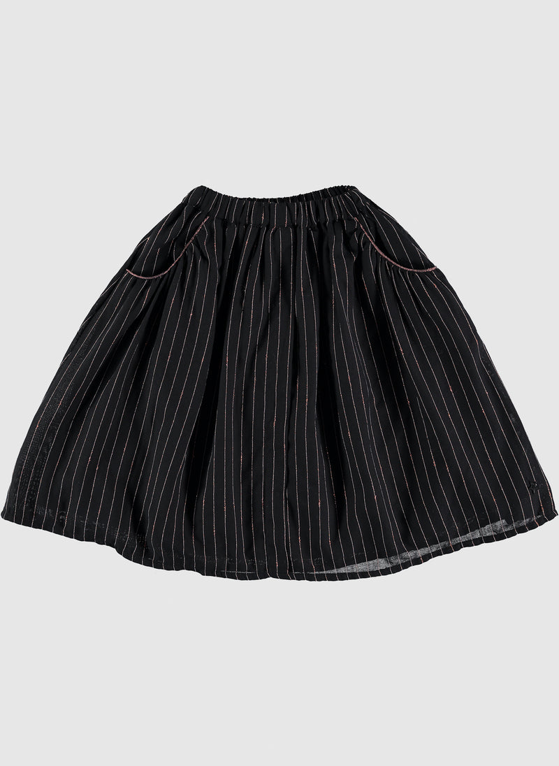 Tocoto Vintage Striped Lurex Skirt in Black