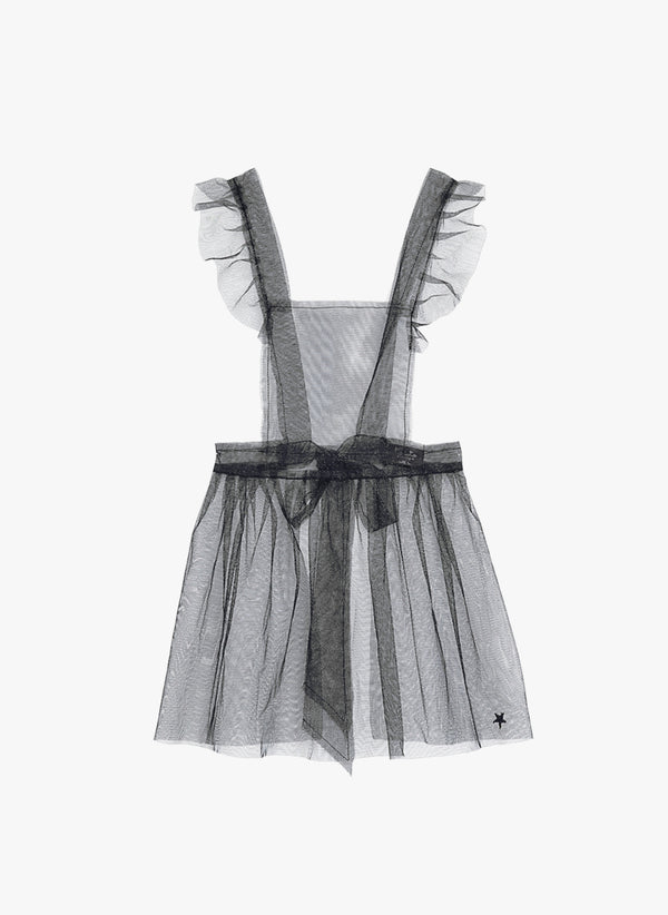 Tocoto Vintage Tulle Apron Dress in Grey