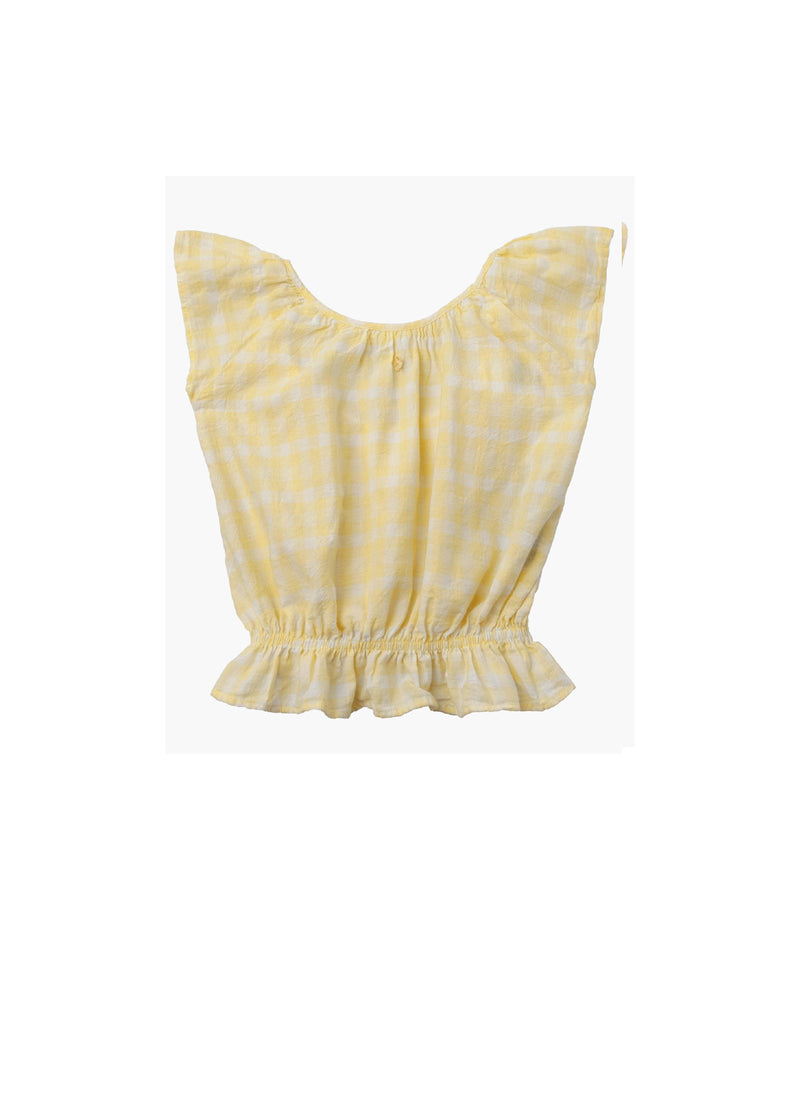 Tocoto Vintage Vichy Squares Blouse in Yellow