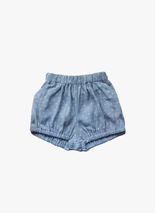 Vierra Rose Carrie Bubble Shorts in Star Chambray