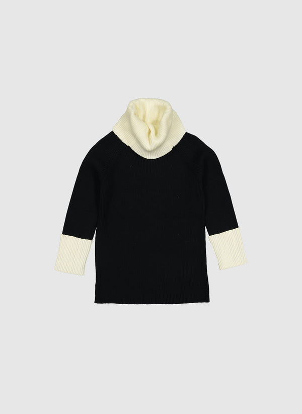 Vierra Rose Clara Colorblock Sweater in Black/White