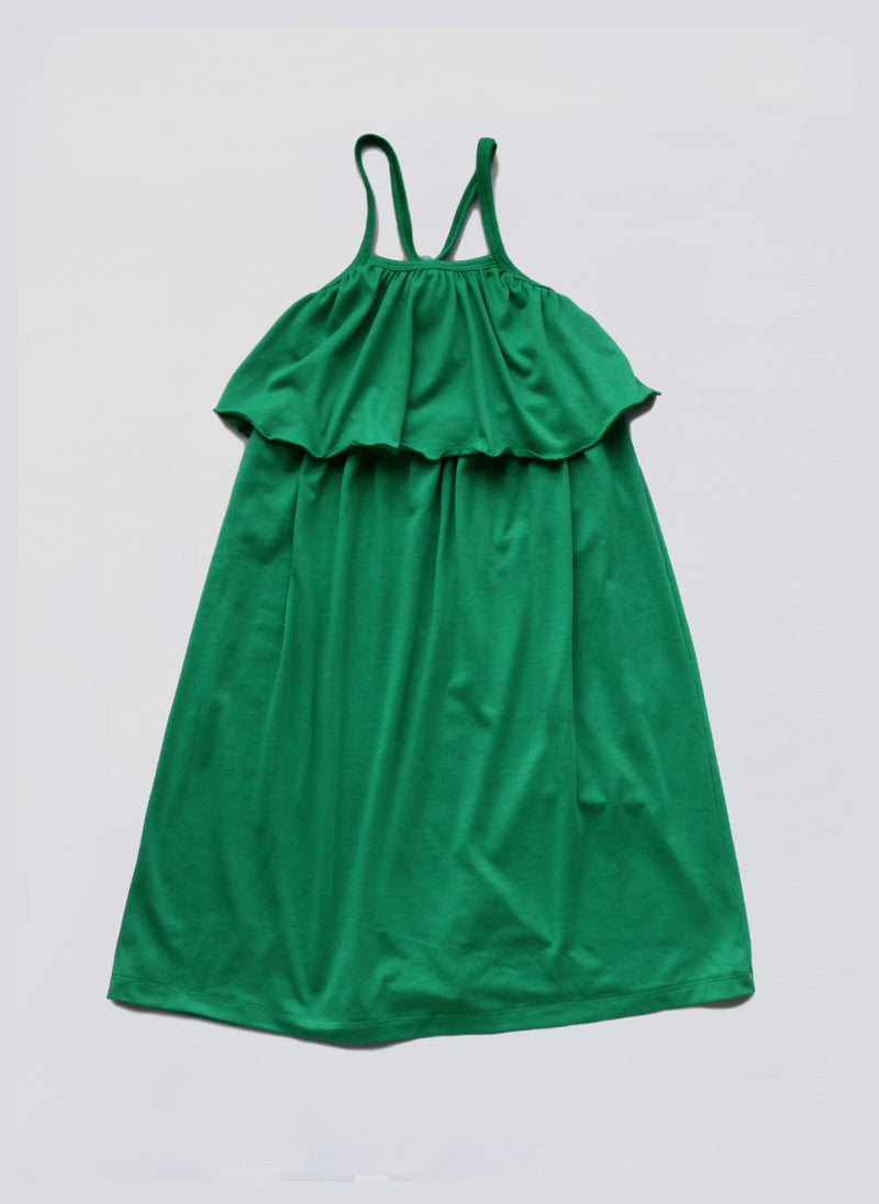 Vierra Rose Elana Long Pom Pom Dress in Emerald Jersey