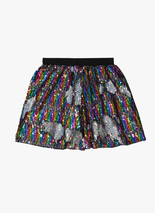 Vierra Rose Kate Sequin Skirts in Rainbow Reversible Sequins