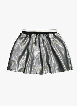 Vierra Rose Kate Sequin Skirts in Silver/Black Reversible Sequins