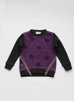 Vierra Rose Kayla Zipper Sweatshirts in Grape Star