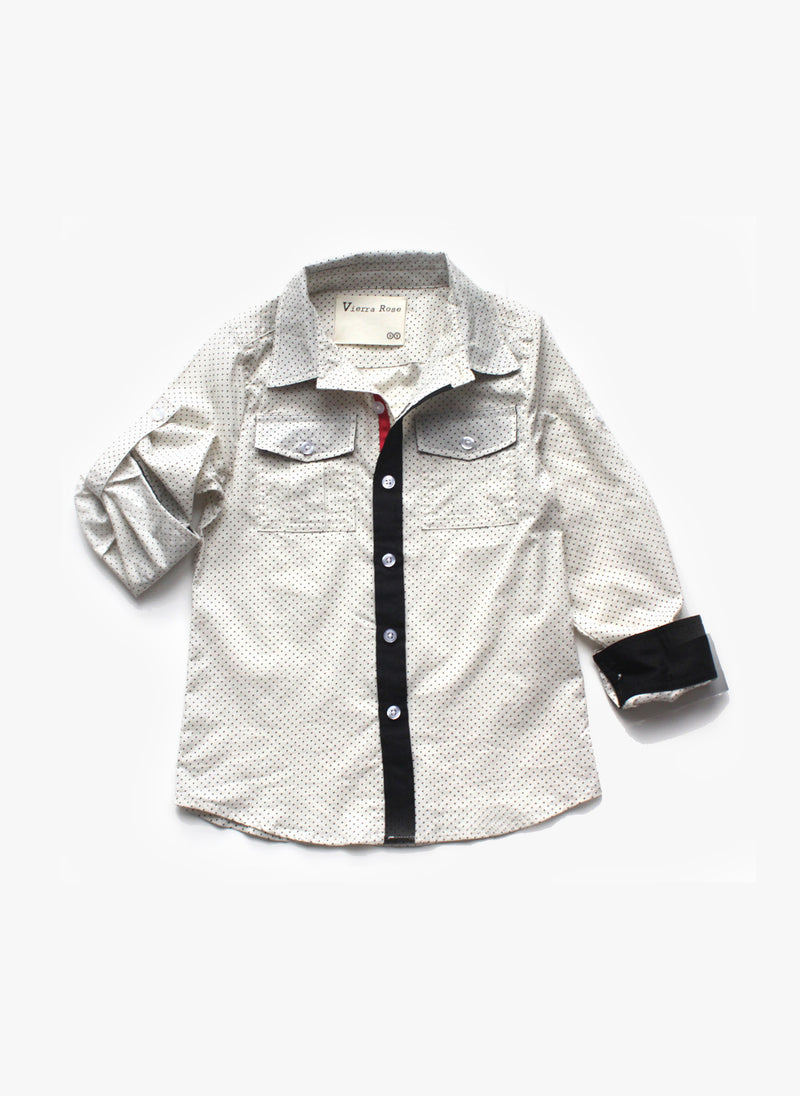 Vierra Rose Lenox Pocket Shirt in Polka Dot