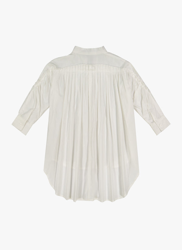 Vierra Rose Leslie Gathered Back Shirting Dress in White