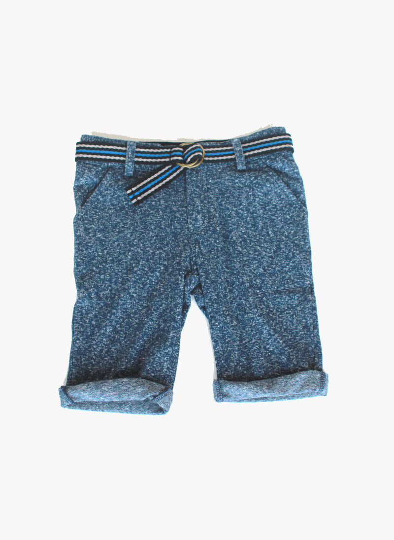 Vierra Rose Milo Belted Shorts in Prussian Blue