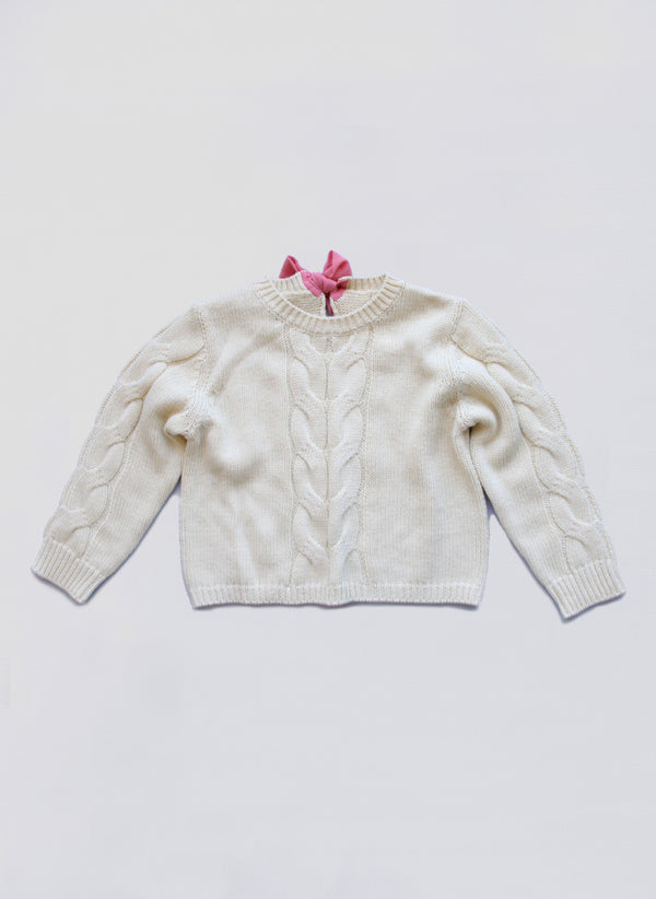 Vierra Rose Raine Big Cable Sweater in Daisy