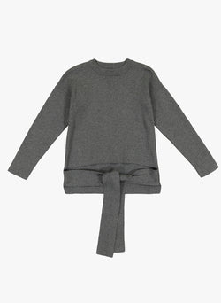 Vierra Rose Raquel Tie Sweater in Grey