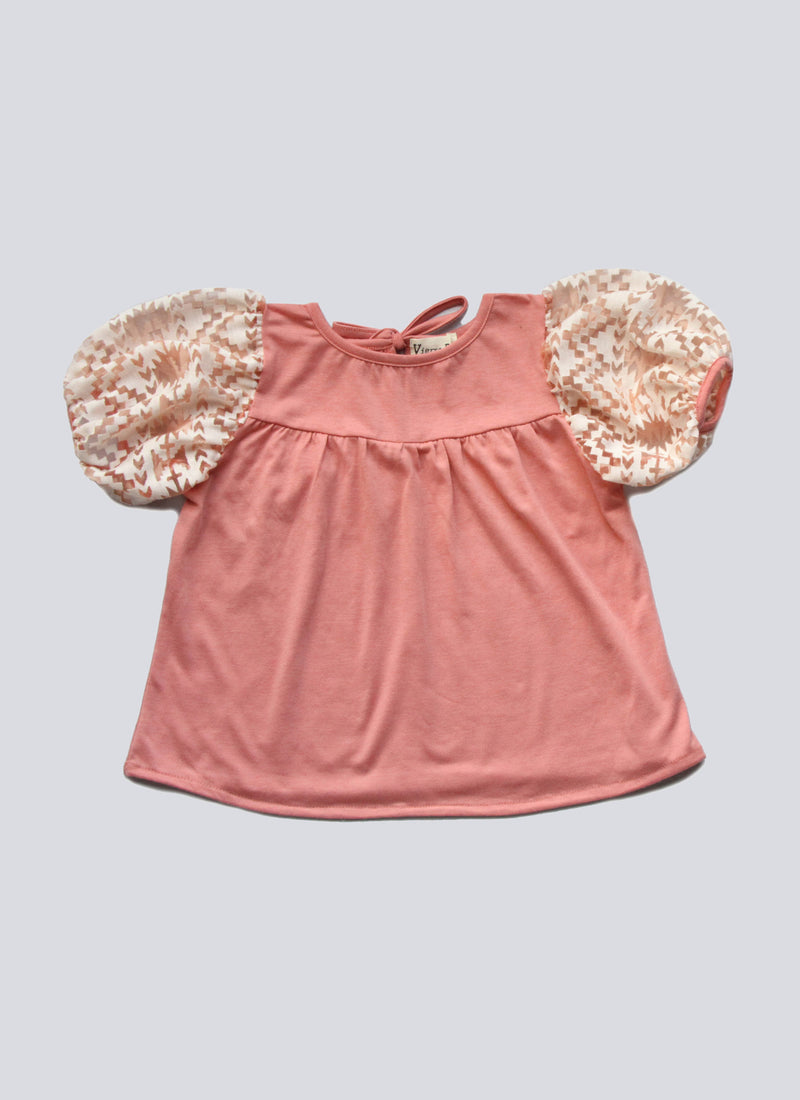 Vierra Rose Sophie Bubble Sleeve Top in Punch